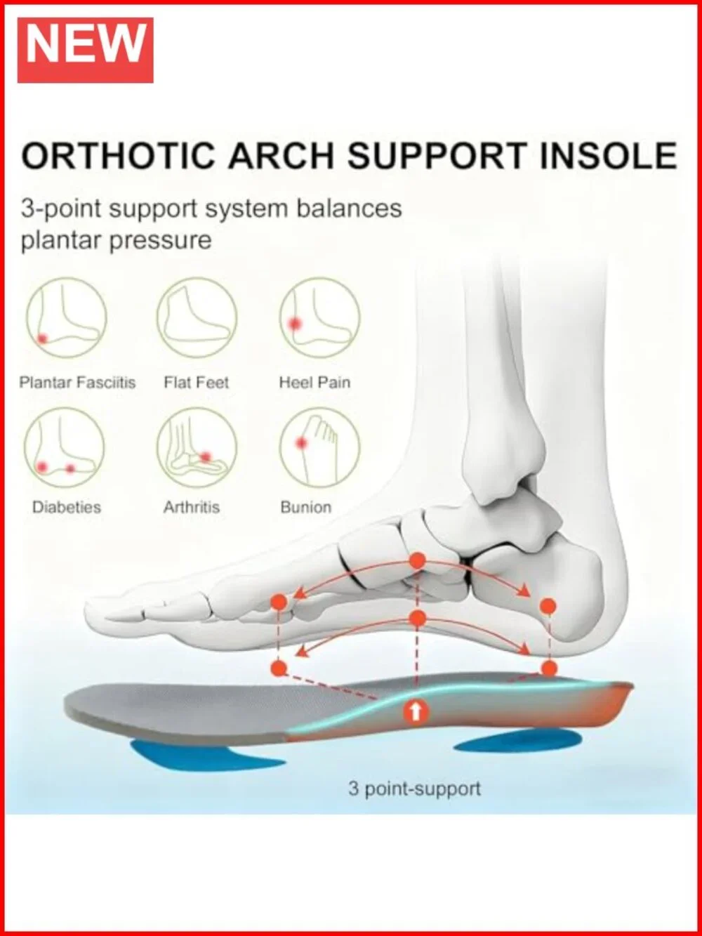 Slip On Walking Shoes Cushion Running Tennis Arch Support Non Slip Sole